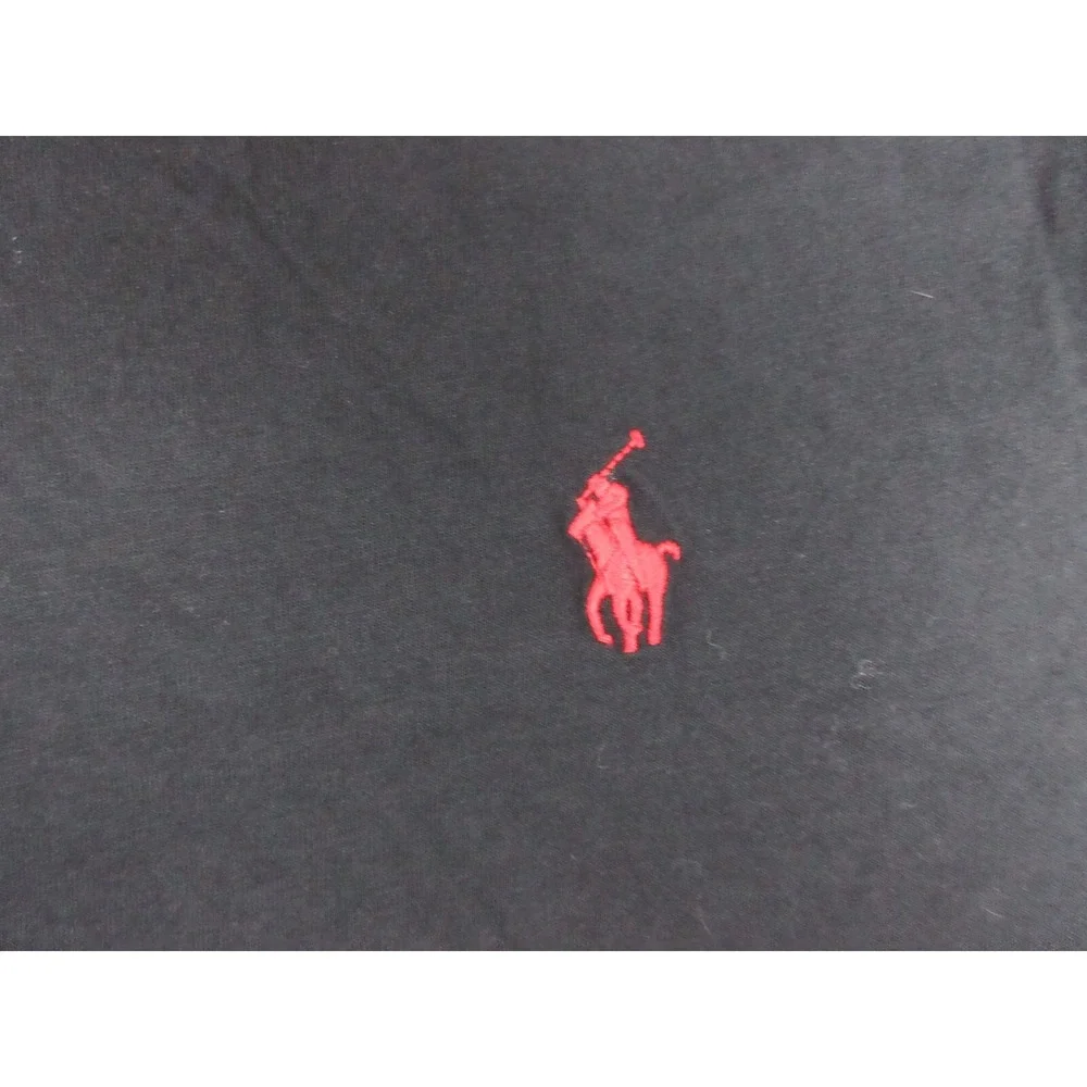 Polo Ralph Lauren Shirt Mens Medium Black V Neck Pony Logo Tee Tagless Casual